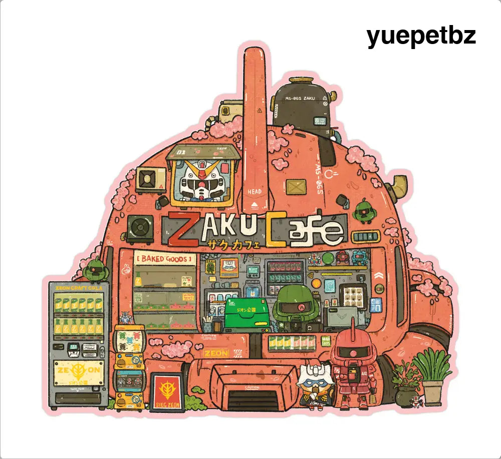 Char’s Zaku Cafe Vinyl Sticker - Sticker