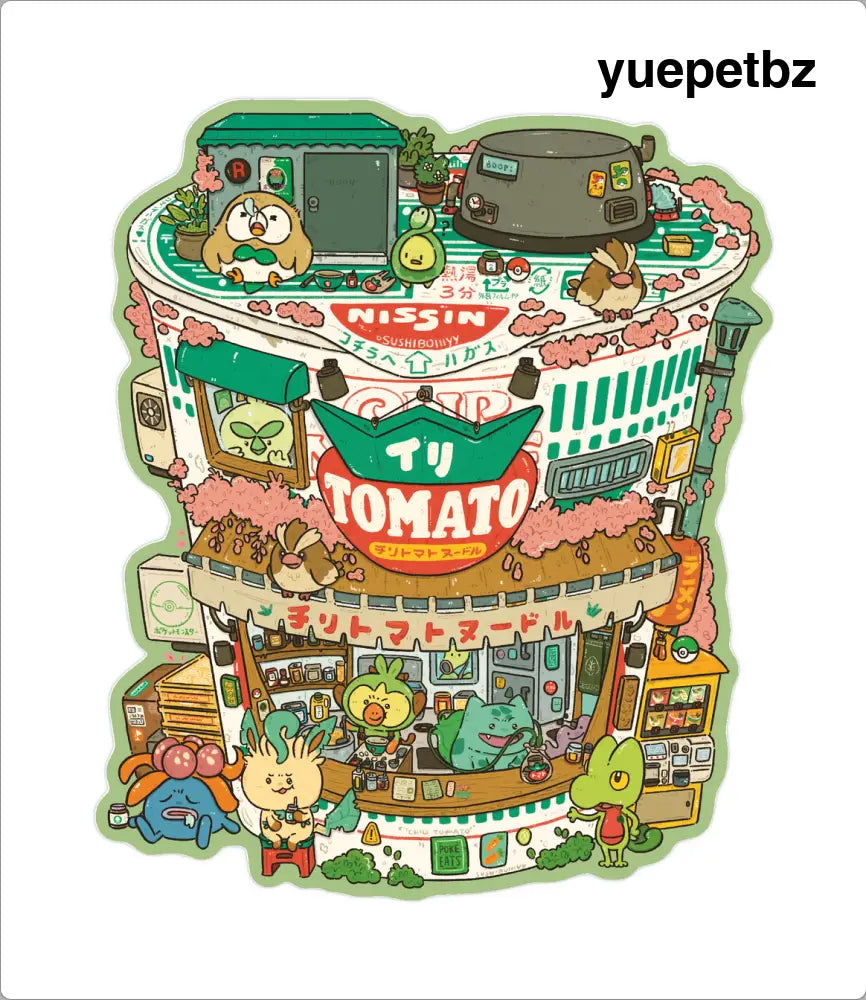 Chili Tomato Noodle Vinyl Sticker (Grass Pokemon) - Sticker
